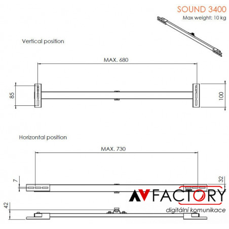 Držák soundbaru SOUND 3400