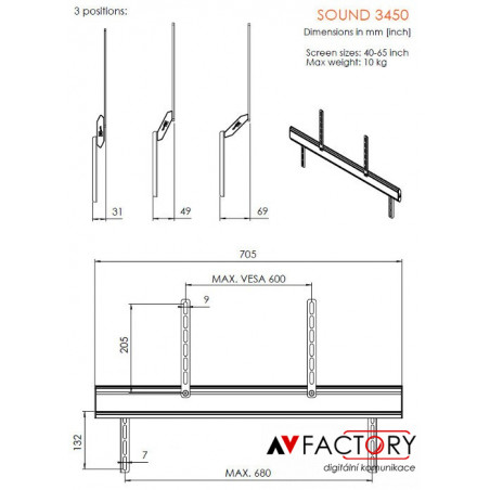 Držák sounbaru SOUND 3450