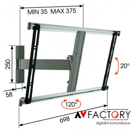 Nástěnný držák THIN 325